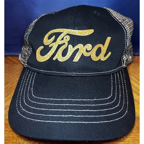 Ford Bold Script Glitter Mesh Adjustable‎ Cap Hat - Picture 1 of 7